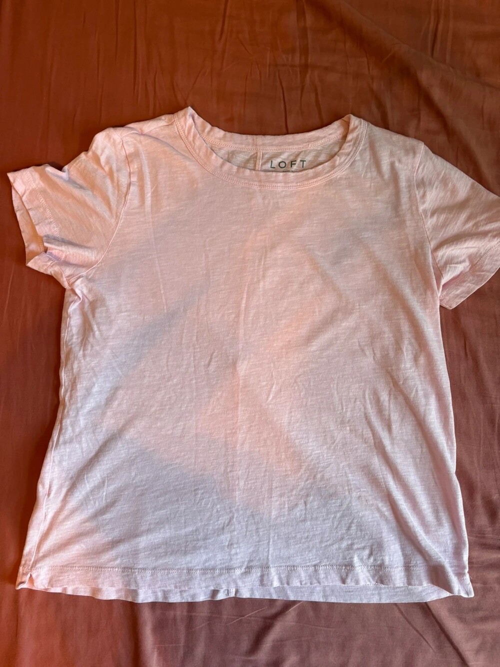 LOFT Women’s Light Pink Short Sleeve Crew Neck T-Shirt